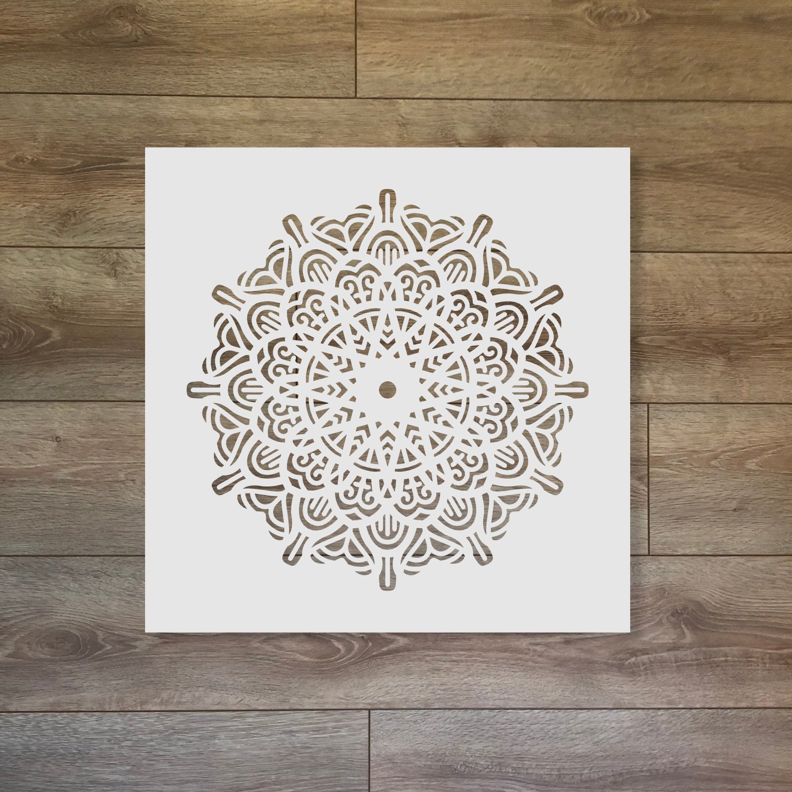 Mandala Clock Motive - Sacred Geometry Reusable Plastic Stencil