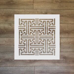 Sayagata Motive - Sacred Geometry Reusable Plastic Stencil