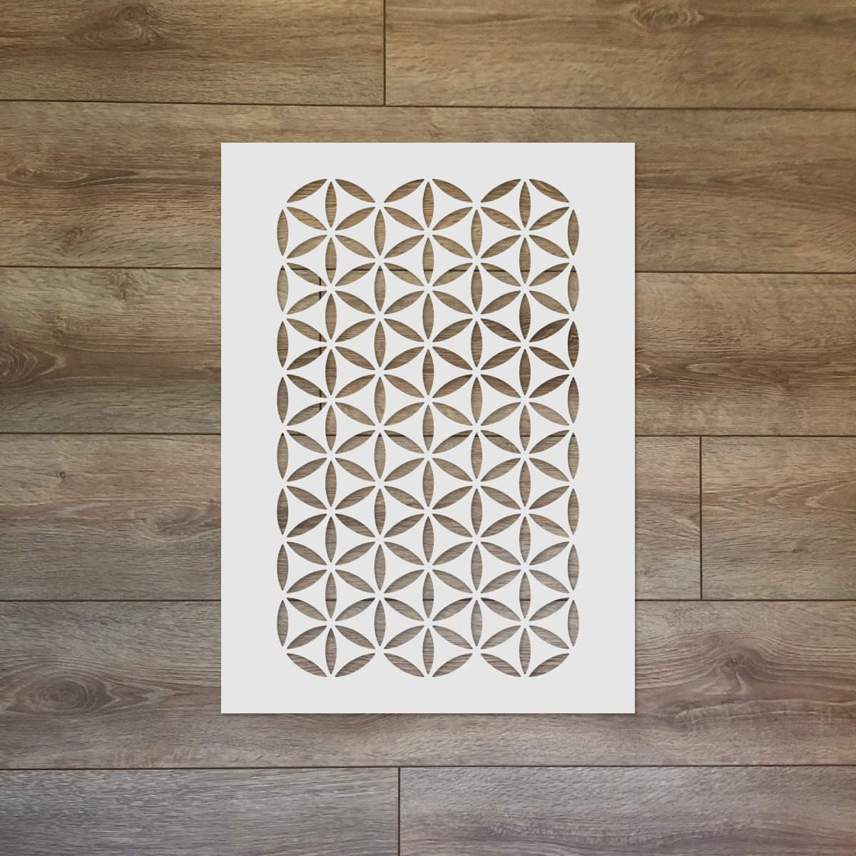 The Flower of Life Continuous Pattern - Sacred Geometry Reusable Plastic Stencil