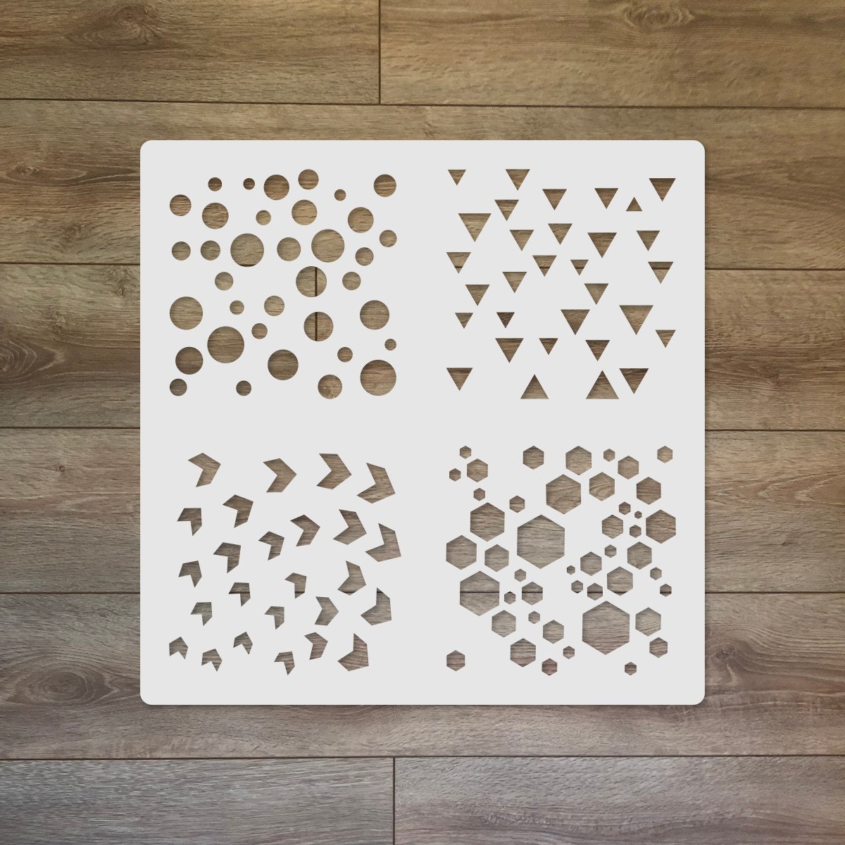4 Patterns Space / Sci-Fi Mixed Media Reusable Plastic Stencil