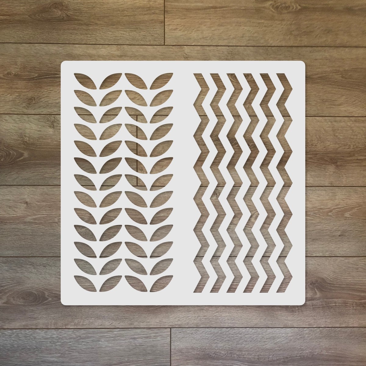 2 Patterns Mixed Media Reusable Plastic Stencil