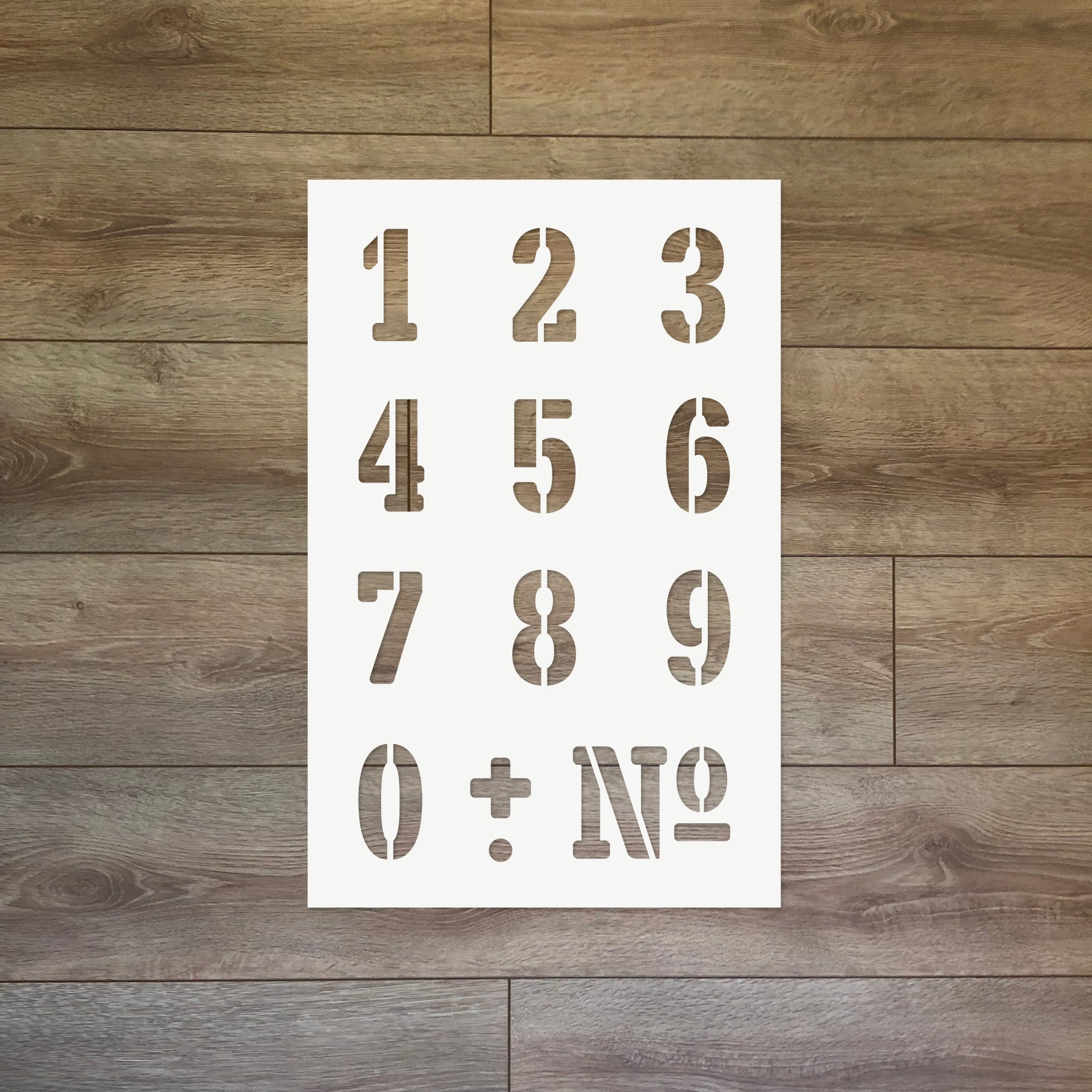 Numbers Reusable Plastic Stencil