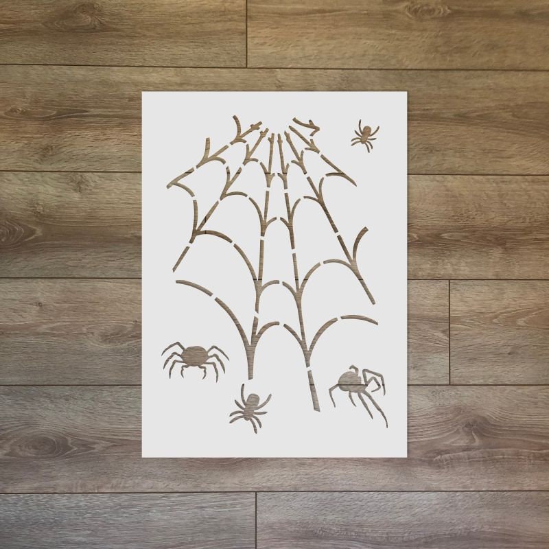 Web and Spiders - Halloween Reusable Plastic Stencil