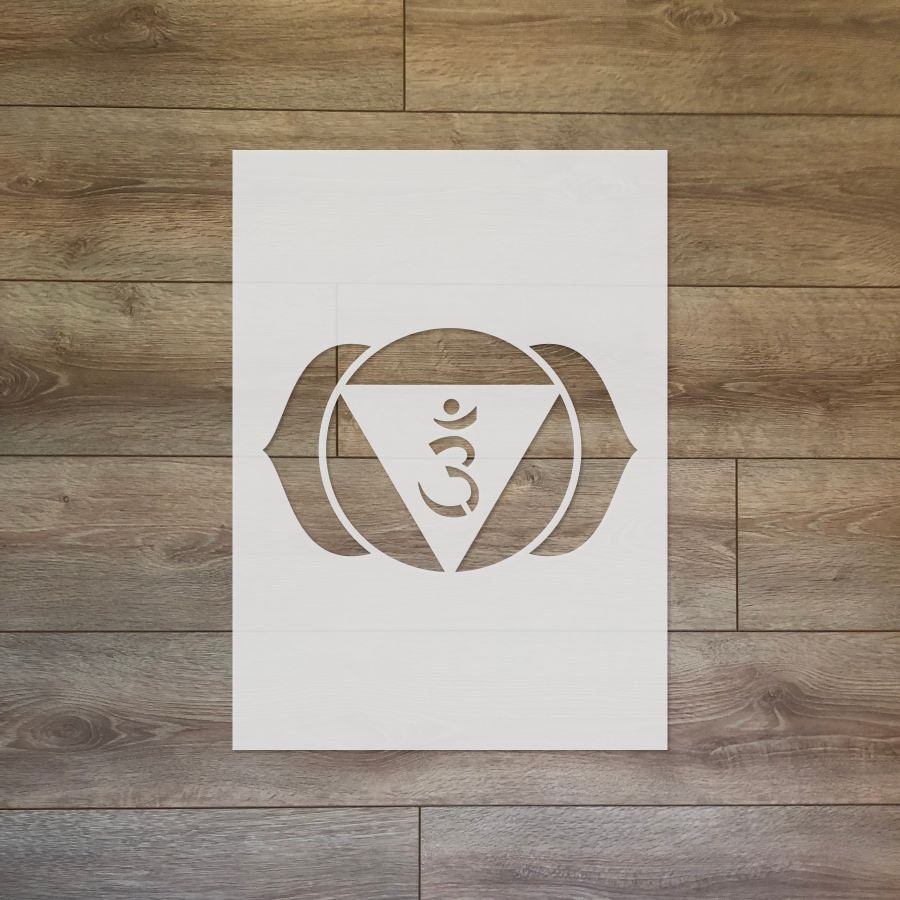 Seven Chakra Stencil series: Third-Eye / Ajna Chakra - Sacred Geometry / Yoga, Meditation, Mindfullness Reusable Plastic Stencil