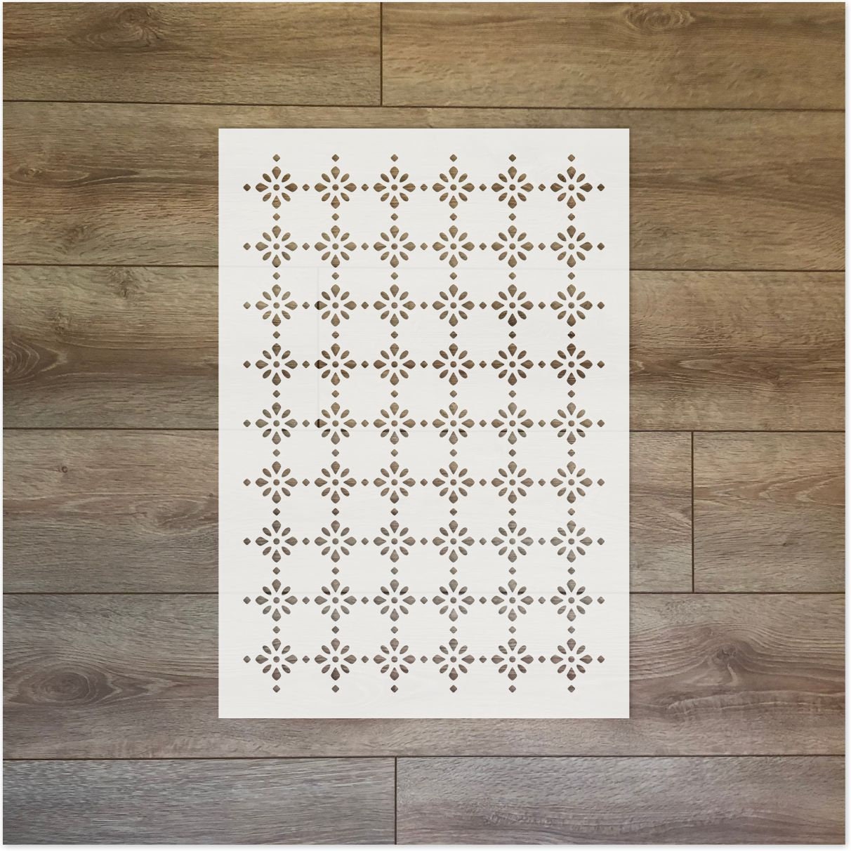 Small Flowers Pattern Reusable Plastic Stencil